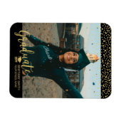 Magnet Flexible Gold Confetti Faire-part de graduation photo (Horizontal)