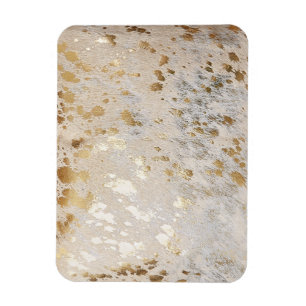 Magnet Flexible Gold Cowhide Print Metallic