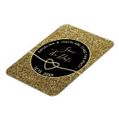 Magnet Flexible Gold et Black Wedding Enregistrer la date (Côté Gauche)
