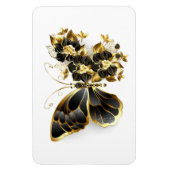 Magnet Flexible Gold flower Butterfly with Black Orchid (Vertical)