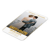 Magnet Flexible Gold Foil Calligraphie Enregistrer la photo Date (Côté Gauche)