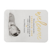 Magnet Flexible Gold Foil Photo Birth Announcement (Horizontal)