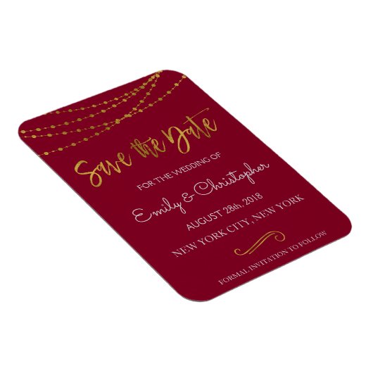 Magnet Flexible Gold Foil String Lights et Script Enregistrer la d (Côté Droit)