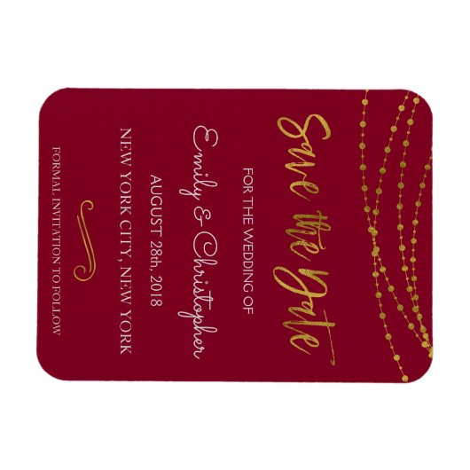 Magnet Flexible Gold Foil String Lights et Script Enregistrer la d (Horizontal)