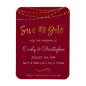 Magnet Flexible Gold Foil String Lights et Script Enregistrer la d (Vertical)