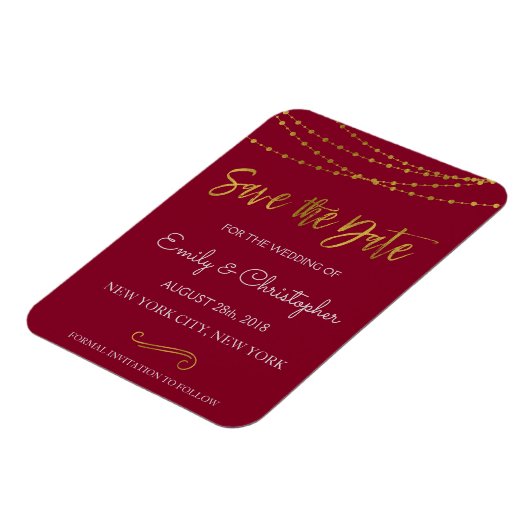 Magnet Flexible Gold Foil String Lights et Script Enregistrer la d (Côté Gauche)