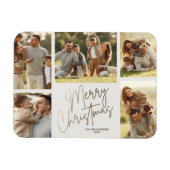 Magnet Flexible Gold Joyeux Noël Cinq photo (Horizontal)