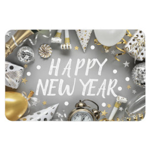Magnet Flexible Gold New Year Party New Years Day Clipart Gold Par