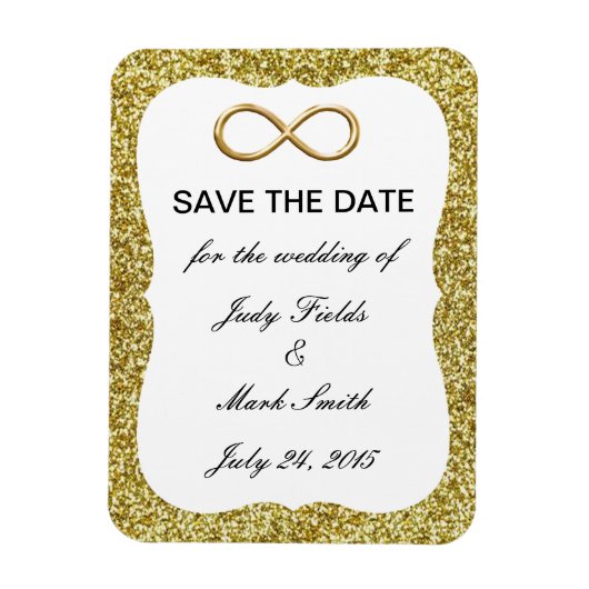 Magnet Flexible Gold Parties scintillant Gold Infinity Enregistrer (Vertical)