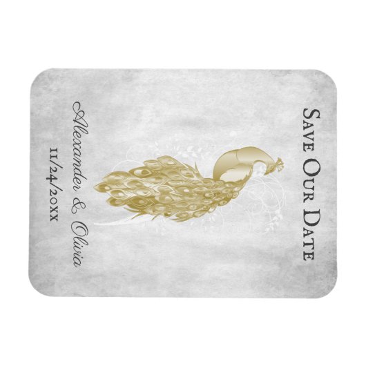 Magnet Flexible Gold Peacock Enregistrer l'aimant Date (Horizontal)