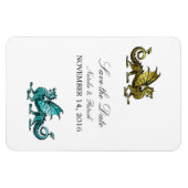 Magnet Flexible Gold Turquoise Dragon Enregistrer l'aimant de date (Horizontal)