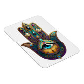 Magnet Flexible Gold Violet Teal Hamsa w/ Turquoise Third Eye (Côté Droit)