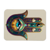 Magnet Flexible Gold Violet Teal Hamsa w/ Turquoise Third Eye (Horizontal)