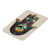 Magnet Flexible Gold Violet Teal Hamsa w/ Turquoise Third Eye (Côté Gauche)