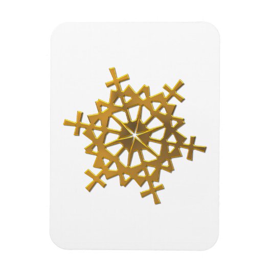 Magnet Flexible Golden "3-D" Snowflake (Vertical)
