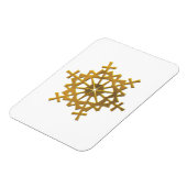 Magnet Flexible Golden "3-D" Snowflake (Côté Gauche)