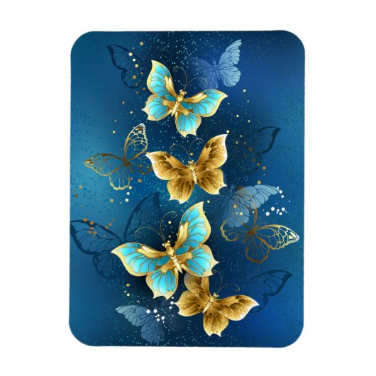 Magnet Flexible Golden butterflies (Vertical)