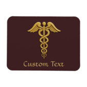 Magnet Flexible Golden Double Snake Caduceus (Horizontal)