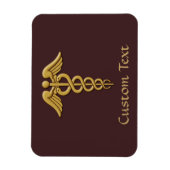 Magnet Flexible Golden Double Snake Caduceus (Vertical)