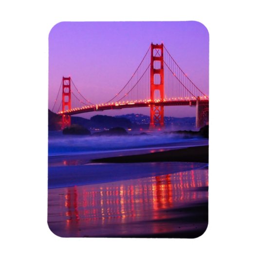Magnet Flexible Golden Gate Bridge sur Baker Beach à Sundown (Vertical)