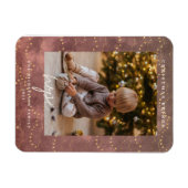 Magnet Flexible Golden Lights Christmas Photo Holiday Card (Horizontal)