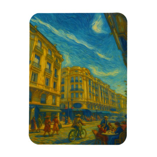 Magnet Flexible Golden Mediterranean City Vibes – Vibrant Urban Ar (Vertical)