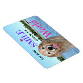 Magnet Flexible Golden Retriever Changer le monde (Côté Droit)
