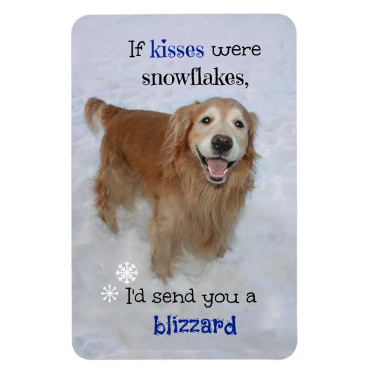 Magnet Flexible Golden Retriever Snowflers Kisses (Vertical)