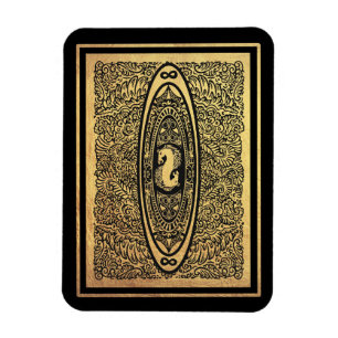 Magnet Flexible Golden Seahorse Mandala - Ornate Infinity Design