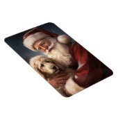 Magnet Flexible Goldendoodle avec Noël Festif du Père Noël (Côté Droit)