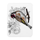 Magnet Flexible Goldfinch et rose (Vertical)