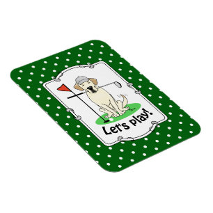 Magnet Flexible Golf Golfing Yellow Lab Labrador Retriever Chien
