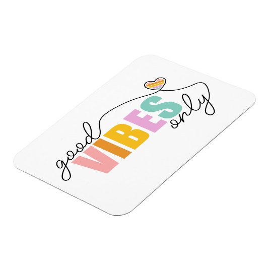 Magnet Flexible Good Vibes seulement Rainbow Heart (Côté Gauche)