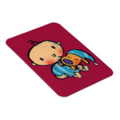 Magnet Flexible Goodnight Kisses Adorable Chiot en Pyjama Bleu (Côté Droit)