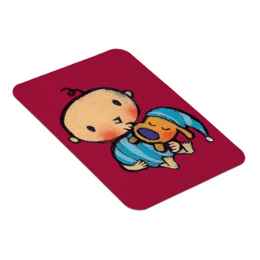 Magnet Flexible Goodnight Kisses Adorable Chiot en Pyjama Bleu (Côté Droit)