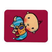 Magnet Flexible Goodnight Kisses Adorable Chiot en Pyjama Bleu (Horizontal)