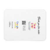 Magnet Flexible Google review business logo website scan QR code (Horizontal)