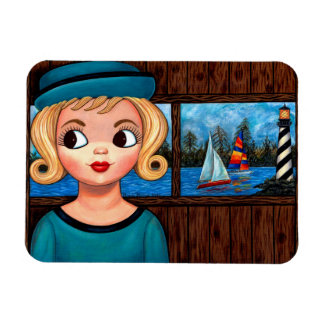 Magnet Flexible Googly Girl Sailor Head Vase Lighthouse Voilier