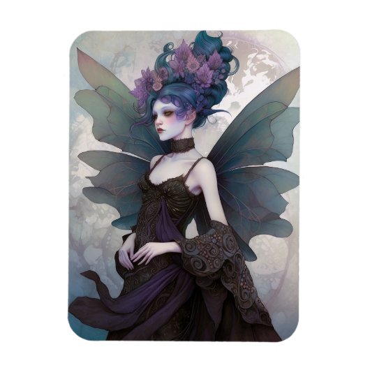 Magnet Flexible Goth Dark Fairy Girl Imaginaire Art (Vertical)