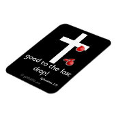 Magnet Flexible Gouttes de sang gotGod316.com Croix (Côté Gauche)