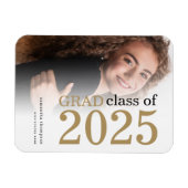 Magnet Flexible Grad Photo Gold Noir 2023 Faire-part de graduation (Horizontal)