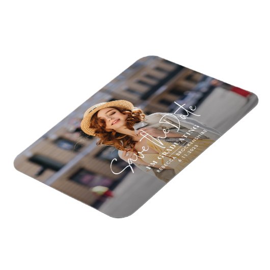 Magnet Flexible Grad Photo Grad Graduation 2025 Enregistrer la dat (Côté Gauche)
