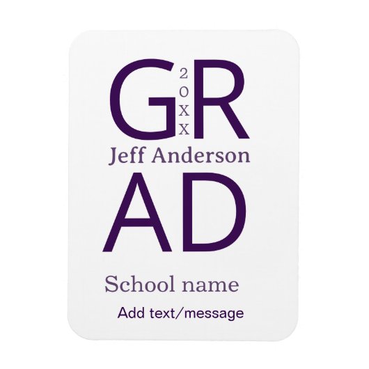 Magnet Flexible Grad typography modern graduation simple minimal c (Vertical)