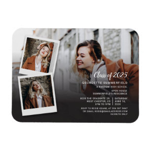 Magnet Flexible Graduation 2025 Photo Collage Party Invitation