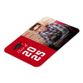 Magnet Flexible Graduation 2025 Photo Red White Grad Faire-part (Côté Gauche)