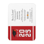 Magnet Flexible Graduation 2025 Red Graduate Party Invitation (Vertical)