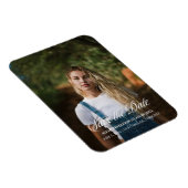 Magnet Flexible Graduation Enregistrer Date Élégant Script Photo G (Côté Droit)