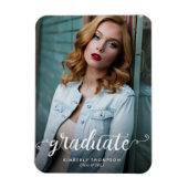 Magnet Flexible Graduation Moderne Faire-part de script photo (Vertical)