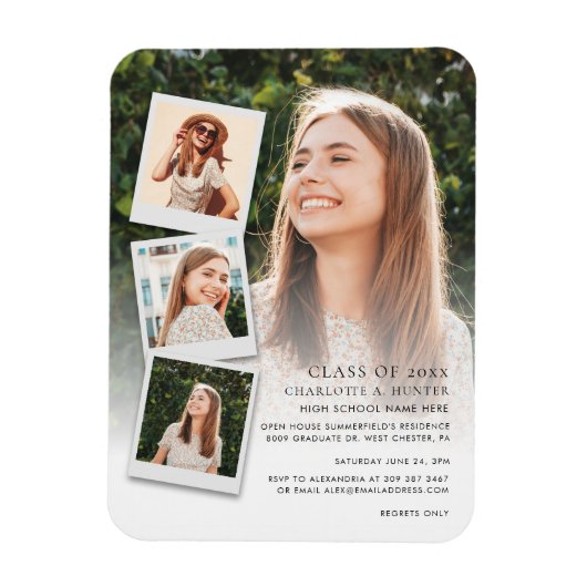 Magnet Flexible Graduation Photo Collage Open House 2024 Party (Vertical)
