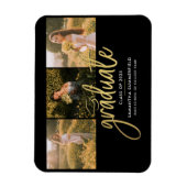 Magnet Flexible Graduation Photo Collage Script Grad Faire-part (Vertical)